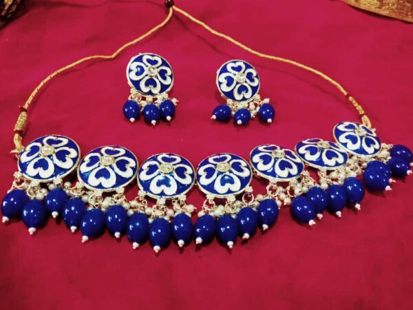 Blue Meenakari Jewelry Set