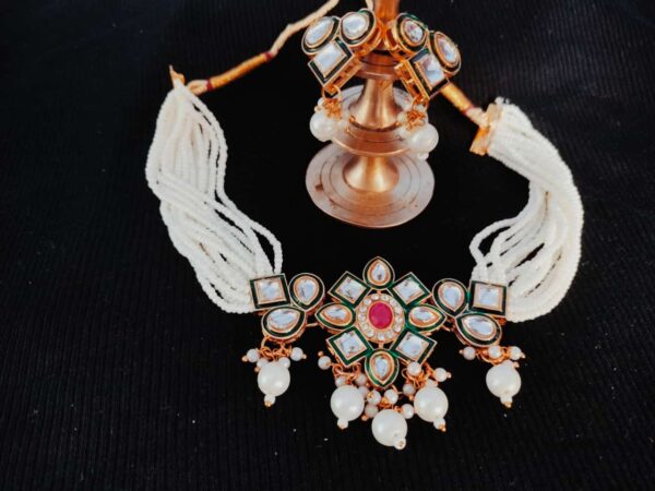 Pearl Kundan necklace set