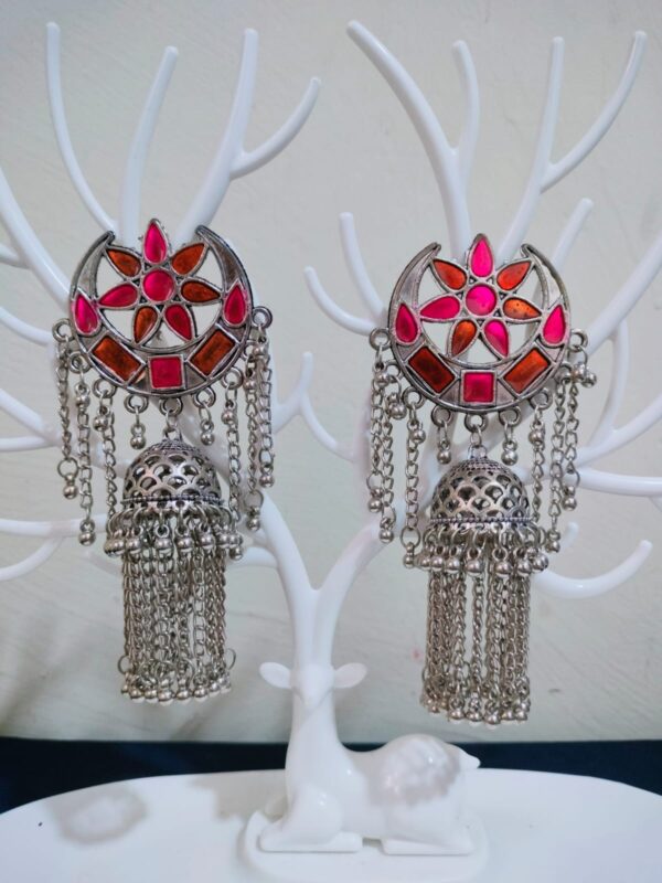 Pink Oxidised earrings for sale