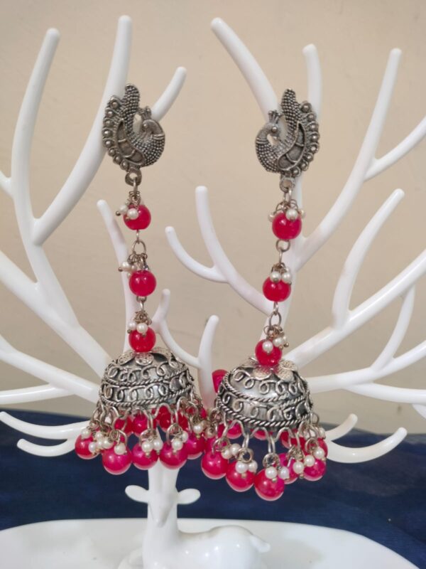 Red oxidised earrings