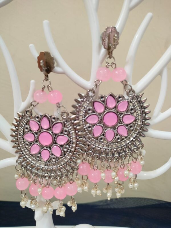 Pink Chandbali earrings