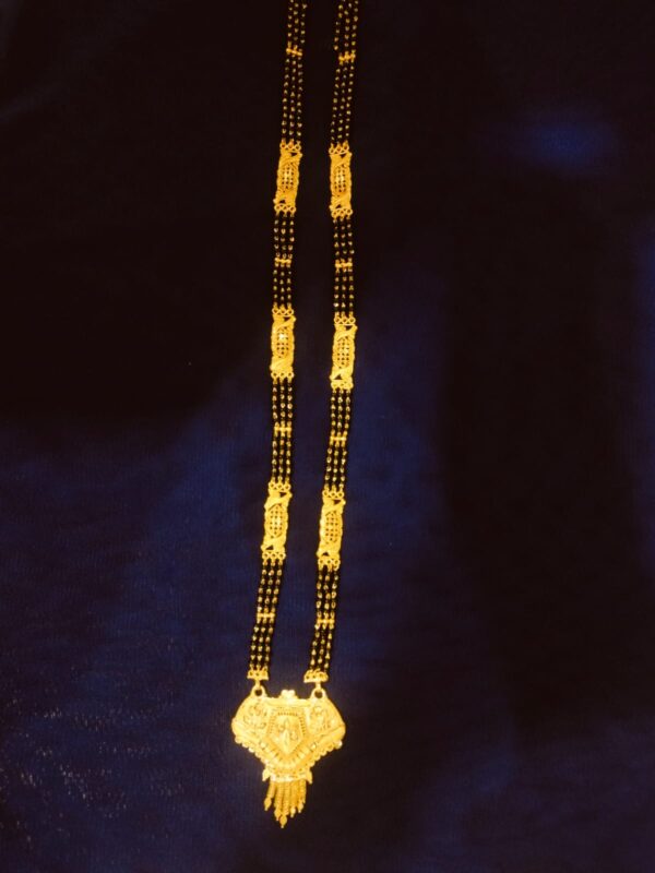 Long Mangalsutra with Golden Pendant