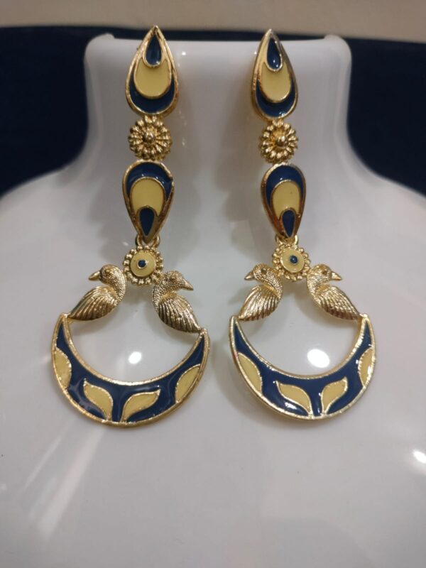 Blue Meenakari work earrings