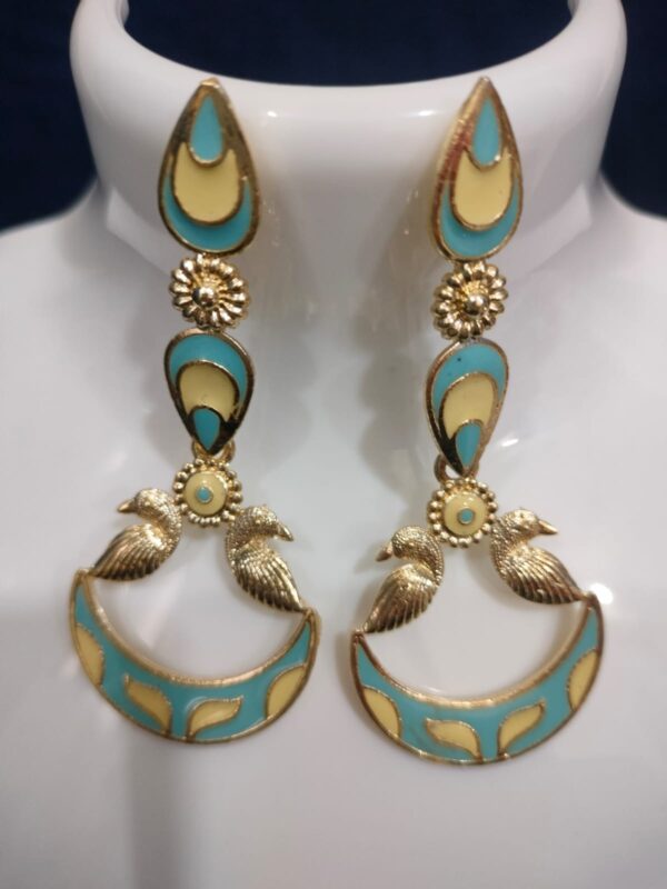 Sky blue and yellow earrings