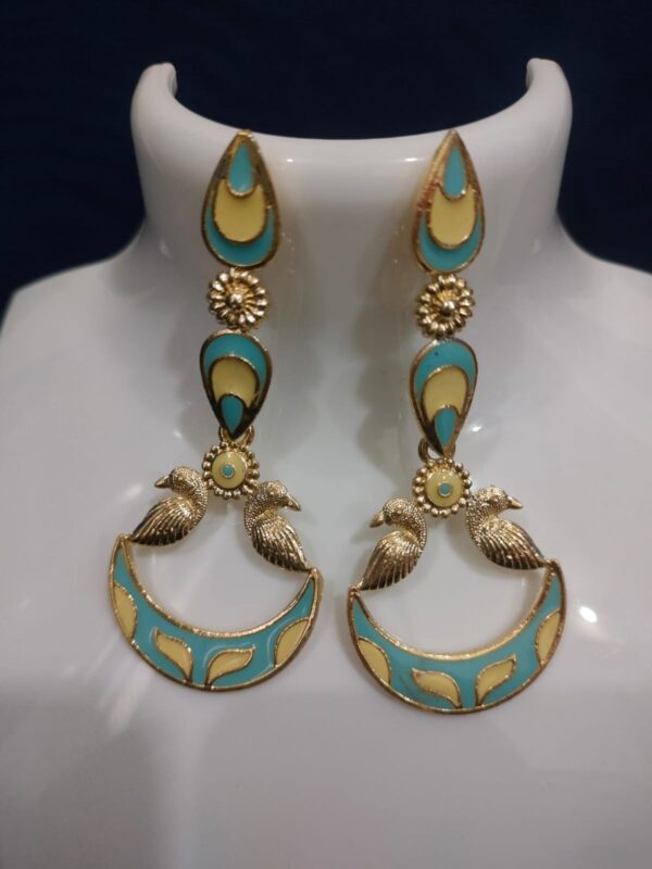 blue meenakari earrings