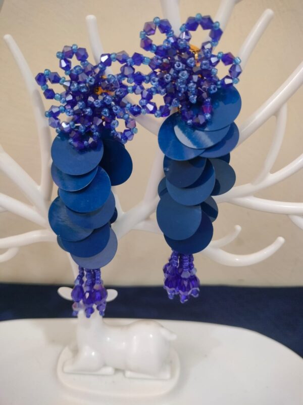 Blue Crystal earrings Paarty wear