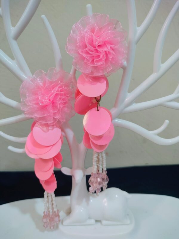 Pink crystal trendy earrings