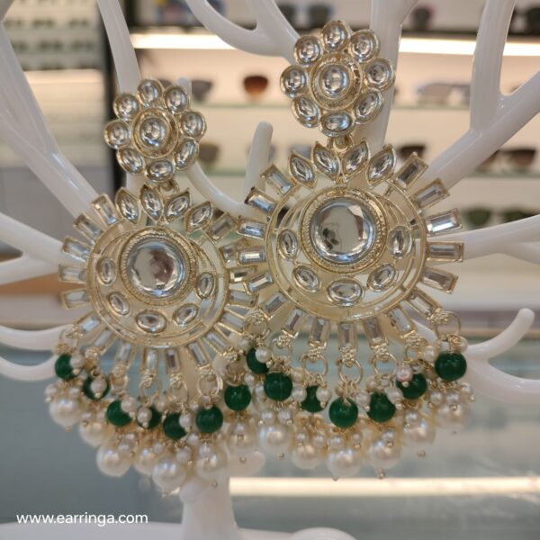 Green Kundan Earrings