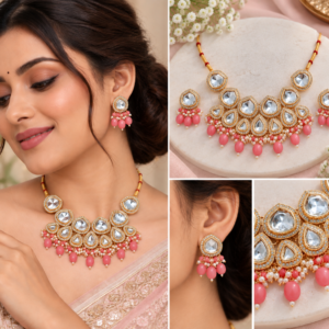 Earringa® Premium Kundan Bridal Necklace Set with Earrings