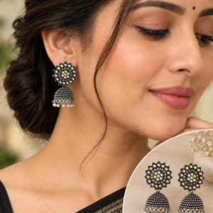 Earringa® Traditional Oxidised Silver Earrings for Women | Buy Oxidised Earrings Online