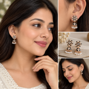 Earringa® Black meenakari unique earrings for women